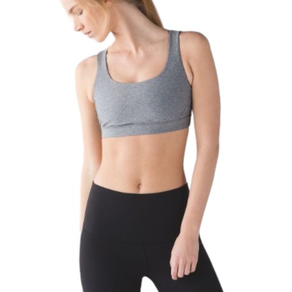 Lululemon Energy Bra Exhale Heathered Slate / Battleship / Pink Sz 8 - Picture 3 of 10